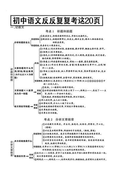 八年级上语文答题模式-新时光资源网