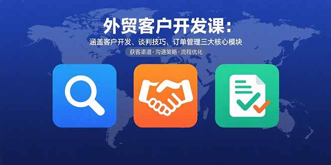 外贸客户开发课：涵盖客户开发、谈判技巧、订单管理三大核心模块-新时光资源网