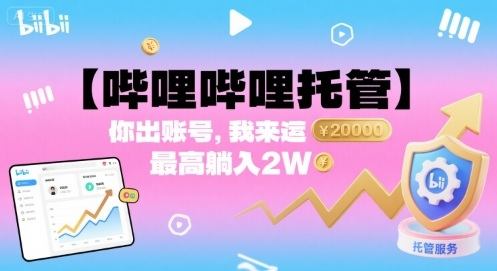 【哔哩哔哩托管】你出账号，我来运营，最高躺入2W【揭秘】-新时光资源网