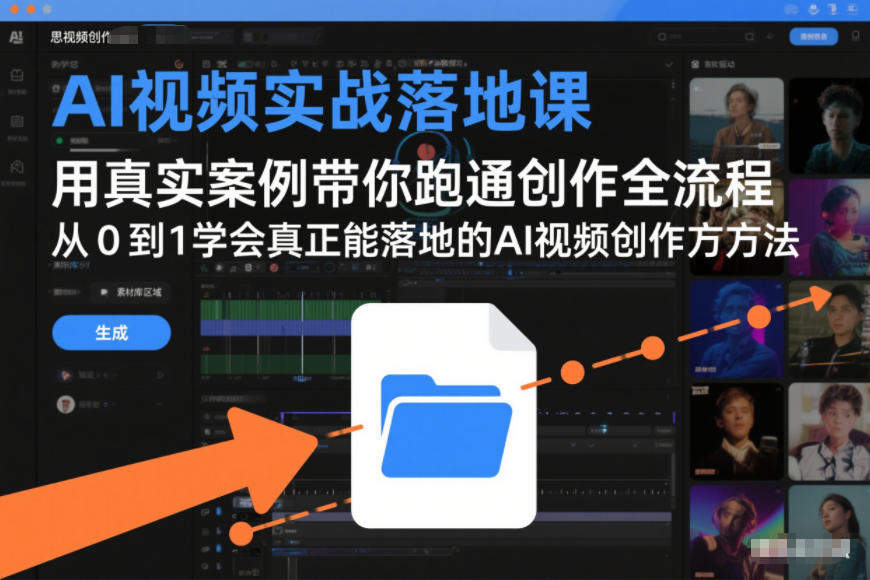 AI视频实战落地课，用真实案例带你跑通创作全流程，从0到1学会真正能落地的AI视频创作方法-新时光资源网