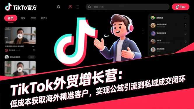 TikTok外贸增长营:低成本获取海外精准客户,实现公域引流到私域成交闭环-新时光资源网