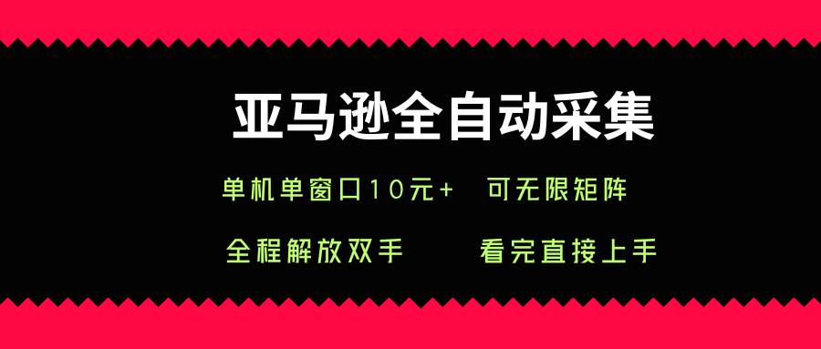 亚马逊全自动采集，单机单窗口一天10+，可无限矩阵去做【揭秘】-新时光资源网