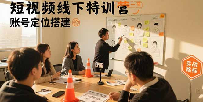 短视频线下特训营：账号定位搭建/口播号拍摄剪辑/直播间流量入口/变现实战-新时光资源网