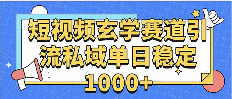 玄学赛道引流私域变现单日稳定1000+教程-新时光资源网