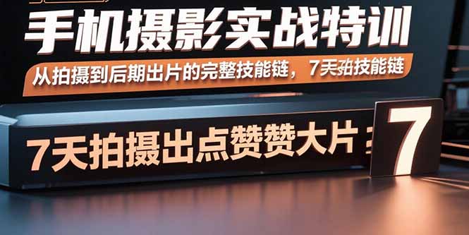 手机摄影实战特训，从拍摄到后期出片的完整技能链，7天拍出点赞大片-新时光资源网