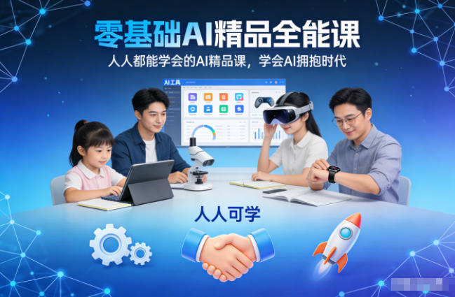 零基础AI精品全能课,人人都能学会的AI精品课,学会AI拥抱时代-新时光资源网