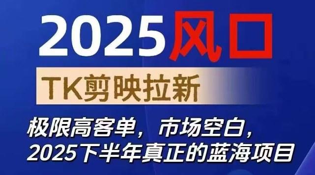 2025风口TK剪映capcut拉新项目,极限高客单,市场空白,2025下半年真正的蓝海项目-新时光资源网