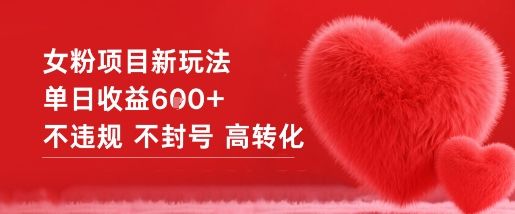女粉项目新玩法单日收益6张+不违规不封号高转化-新时光资源网