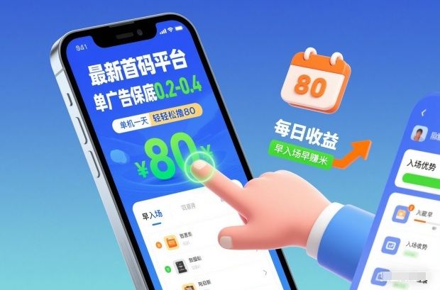 最新首码平台，单广告保底0.2-0.4，单机一天轻松撸80，早入场早賺米【揭秘】-新时光资源网