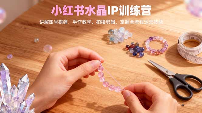 小红书水晶IP训练营,讲解账号搭建、手作教学、拍摄剪辑,全流程运营技能-新时光资源网