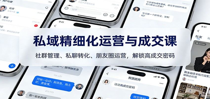 私域精细化运营与成交课：社群管理、私聊转化、朋友圈运营，解锁高成交密码-新时光资源网