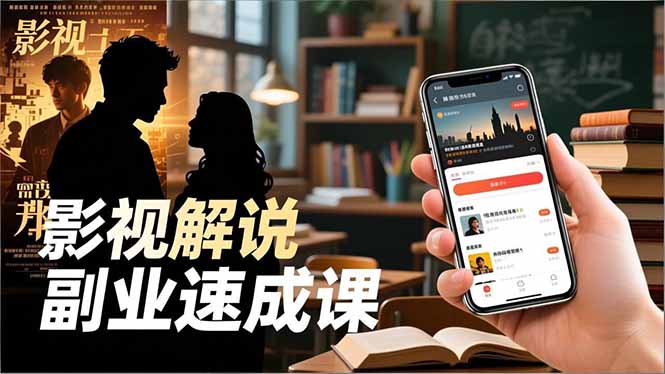 Tk影视解说副业速成课，软件安装、全流程实操、爆款预设，新手两周变现-新时光资源网