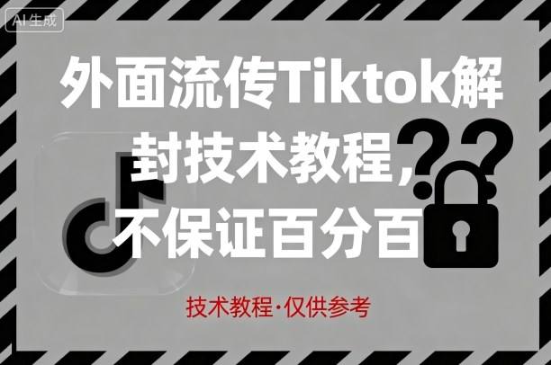 外面流传Tiktok解封技术教程，不保证百分百，具体自测-新时光资源网