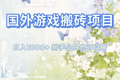 国外游戏搬砖项目，日入1k+，全自动解放双手，新手小白也可做【揭秘】-新时光资源网