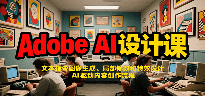Adobe AI设计课：文本指令图像生成、局部修改和特效设计，AI驱动内容创作流程-新时光资源网