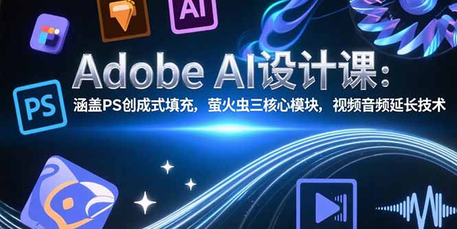 Adobe AI设计课：涵盖PS创成式填充，萤火虫三核心模块，视频音频延长技术-新时光资源网
