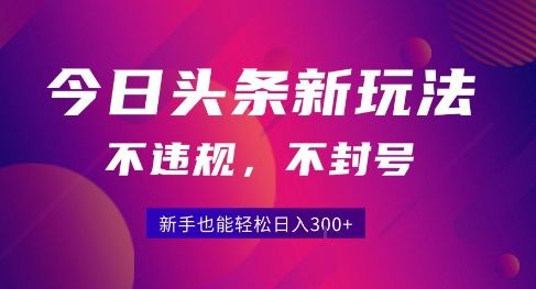 2025今日头条原创玩法5.0，不违规不封号，零门槛新手跟着做也能日入3张+-新时光资源网