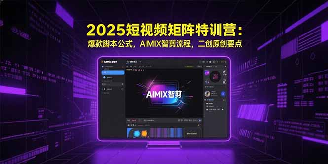 2025短视频矩阵特训营：爆款脚本公式，AIMIX智剪流程，二创原创要点-新时光资源网