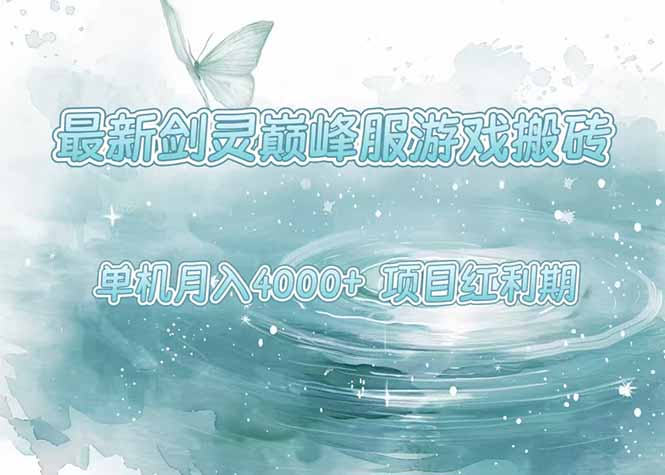 最新剑灵巅峰服游戏搬砖，项目红利期，单机稳定4000+操作简单好上手-新时光资源网