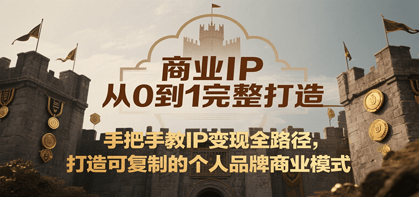 商业IP从0到1完整打造，手把手教IP变现全路径，打造可复制的个人品牌商业模式-新时光资源网