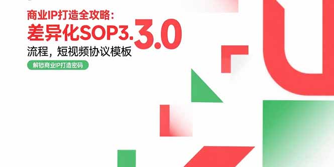 商业IP打造全攻略：差异化SOP3.0流程，短视频协议模板，婚恋项目实战案例-新时光资源网