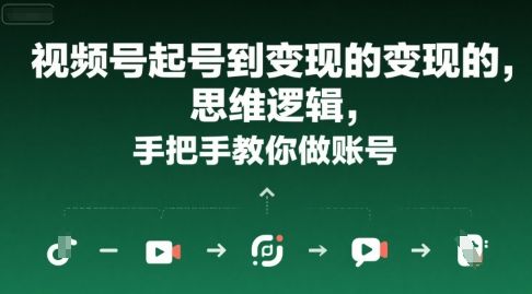 视频号起号到变现的思维逻辑，手把手教你做账号-新时光资源网