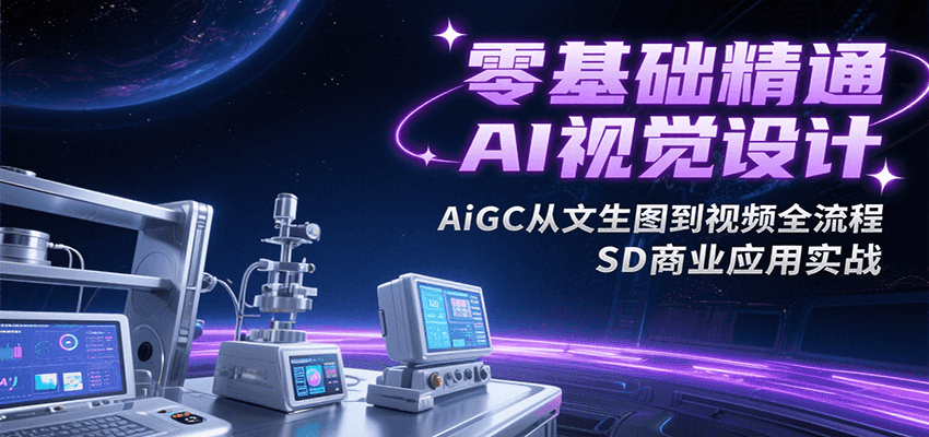 零基础精通AI视觉设计，AiGC从文生图到视频全流程，SD商业应用实战-新时光资源网