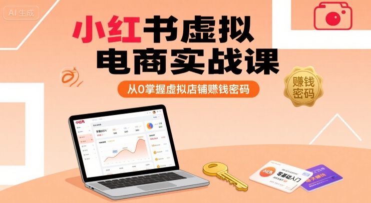 小红书虚拟电商实战课，从0掌握虚拟店铺賺钱密码-新时光资源网