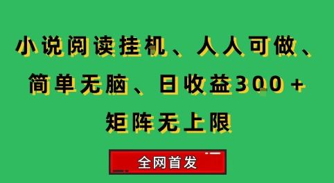 小说挂G阅读，人人可做，简单无脑，一天收益3张+矩阵无限上，全网首发【揭秘】-新时光资源网