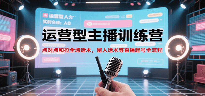 运营型主播训练营，点对点和拉全场话术，留人话术等直播起号全流程(更新7月)-新时光资源网