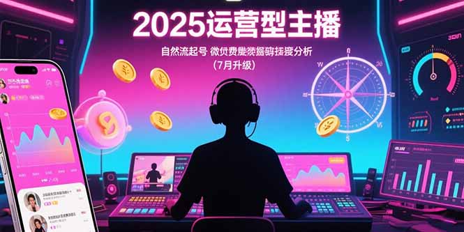 2025运营型主播：自然流起号，微付费投放技巧，罗盘数据深度解析(7月更新-新时光资源网