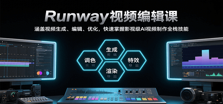 Runway视频编辑课，涵盖视频生成、编辑、优化，快速掌握影视级AI视频制作全栈技能-新时光资源网