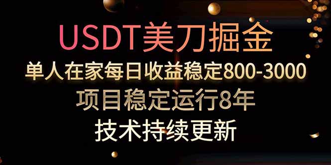 USDT美刀掘金，单人每日收益800-3000，稳定运行8年-新时光资源网