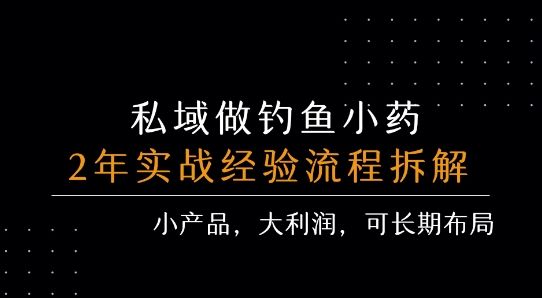 私域做钓鱼小药 每单利润3张+ 详细流程拆解-新时光资源网