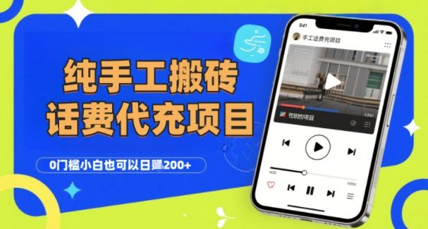 纯“手工搬砖”话费会员代充项目，零门槛小白也可以日入2张+，工作室可以复制扩大-新时光资源网