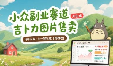 小众副业赛道 吉卜力图片售卖 单日2张+ AI一键生成【附教程】-新时光资源网