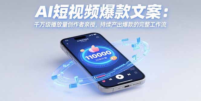 AI短视频爆款文案：千万级播放量创作者亲授，持续产出爆款的完整工作流-新时光资源网