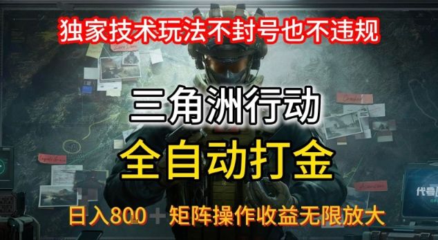 三角洲最新全自动G机，独家技术玩法，不封号也不违规， 日入8张+可矩阵操作，收益无限放大【揭秘】-新时光资源网
