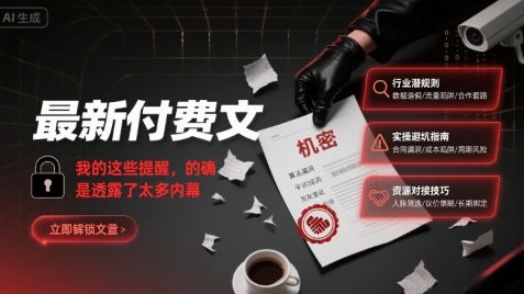 最新付费文：我的这些提醒，的确是透露了太多内幕-新时光资源网