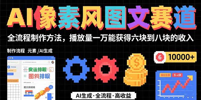 AI像素风图文赛道：全流程制作方法，播放量一万能获得6块到8块的收入-新时光资源网