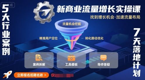 新商业流量增长实操课，找到增长机会，加速流量布局-新时光资源网