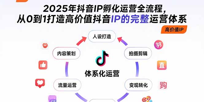 2025年抖音IP孵化运营全流程，从0到1打造高价值抖音IP的完整运营体系-新时光资源网