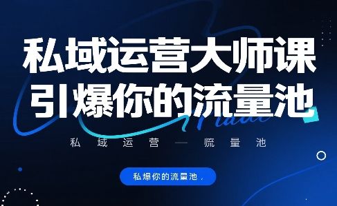 私域运营大师课，引爆你的流量池-新时光资源网