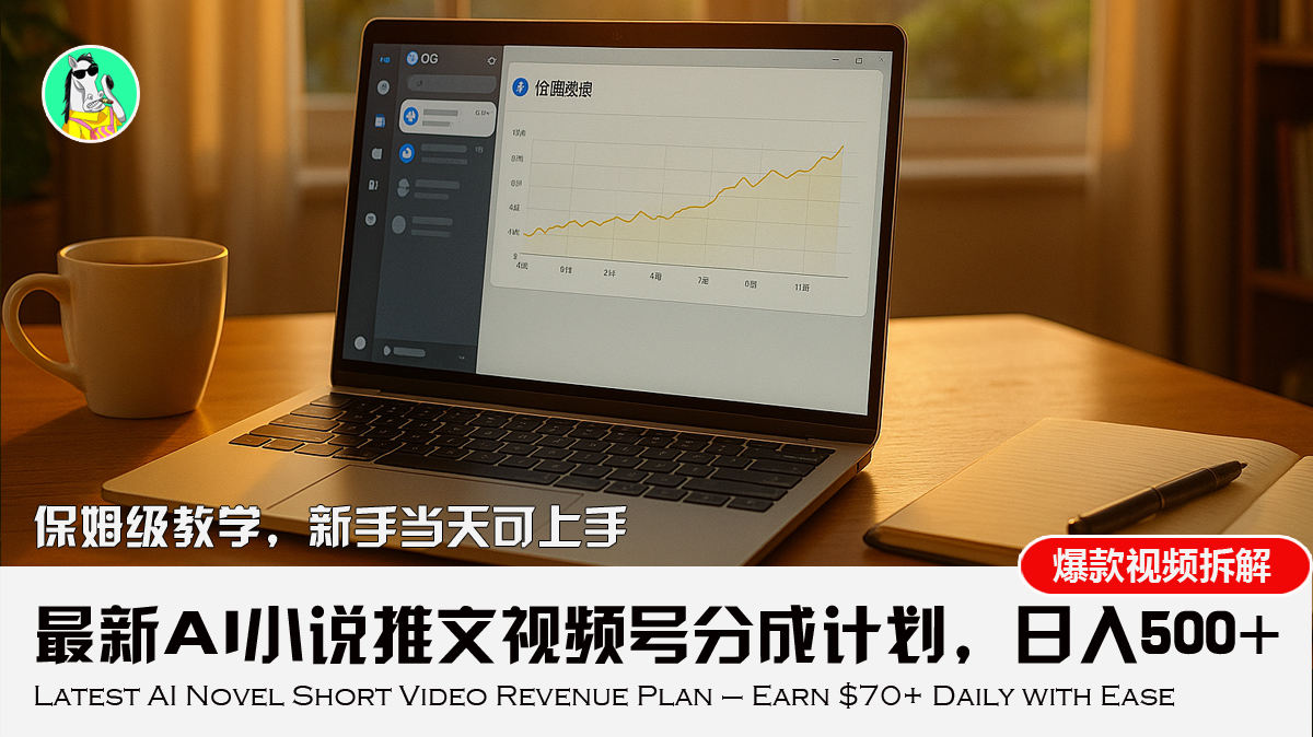 最新AI小说推文视频号分成计划，新手小白也能当天日入500+教程-新时光资源网