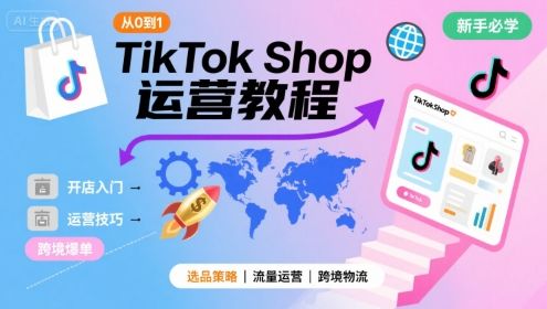TikTok Shop从0到1运营教程，TikTok跨境电商新手必学课程-新时光资源网