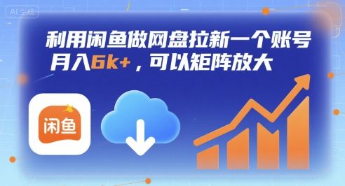 利用闲鱼做网盘拉新一个账号，月入6k+，可以矩阵放大-新时光资源网