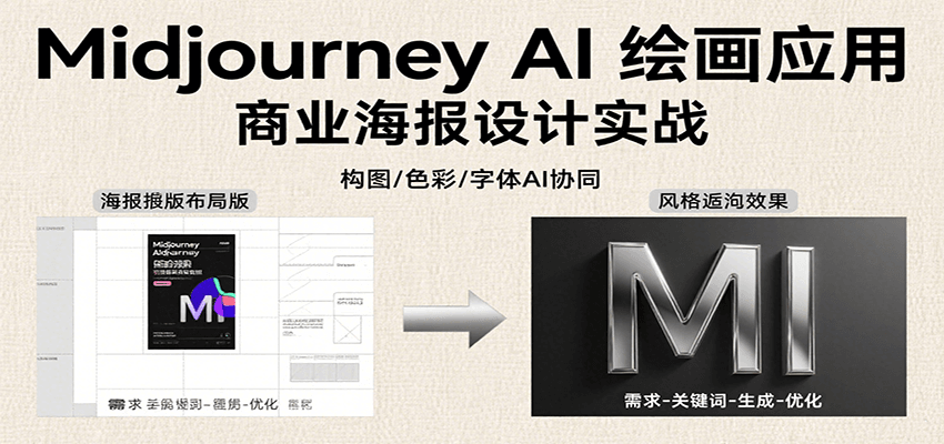 Midjourney AI绘画应用，关键词指令解析、漫画头像制作、海报设计、3D人物生成等-新时光资源网