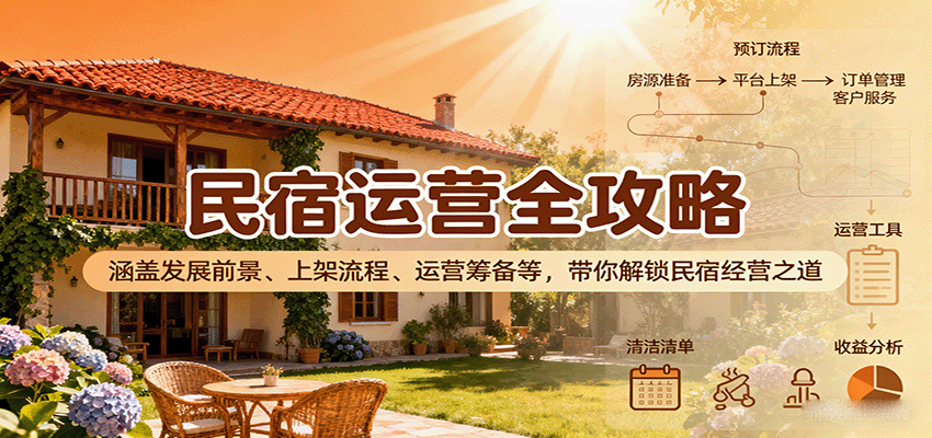 民宿运营全攻略：涵盖发展前景、上架流程、运营筹备等，带你解锁民宿经营之道-新时光资源网