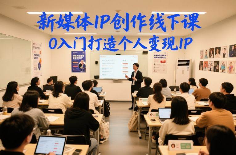 新媒体IP创作线下课,0入门打造个人变现IP-新时光资源网