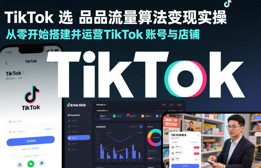 TikTok选品流量算法变现实操，从零开始搭建并运营TikTok账号与店铺-新时光资源网